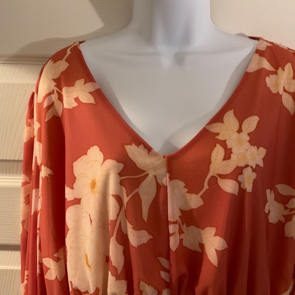 Blouse, orange chiffon - Picture 2 of 3